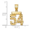 Black Bow Jewelry 14k Yellow Gold, Varsity Collection, Small D/C Pendant Number 54 - 2 of 3