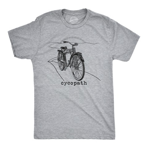 Мужские футболки Crazy Dog T-Shirts, Inc. Mens Cycopath T Shirt Funny Cycling Tee Bicycle Shirt for Men Cyclist Gift - Crazy Dog Men's T Shirt For Exercise Light Grey L