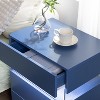 Gulches Nightstand, 22 - Inch High in Blue, Equipped with 3 Drawers - 3 of 4