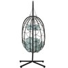 38.6Egg Chair with Stand Indoor Outdoor Swing Chair Patio Wicker Hanging - 2 of 4