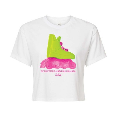 Women's - Barbie - Rollerblading Barbie the Movie Cropped Graphic T-Shirt