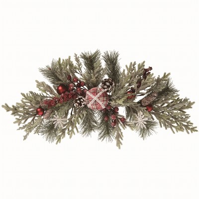 Transpac Artificial 24 in. Multicolor Christmas Snowflakes and Berries Swag