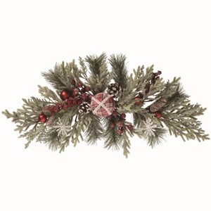 Transpac Artificial 24 in. Multicolor Christmas Snowflakes and Berries Swag - 1 of 2