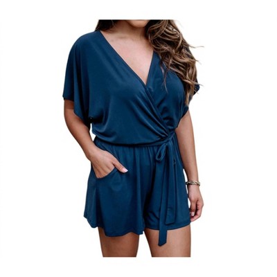 Women's Open Back Romper - Veronica M