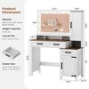 Fredees Makeup Vanity Desk: Mirror, Light, Farmhouse Style, 2 Drawers, Charging Station, 3 Color Lighting Modes, for Girls - 2 of 4