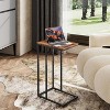 C Shaped End Table, Small Side Tables for Sofa and Bed, Couch Table That Slides Under for Living Room, Bedroom, Home Office, Small Spaces - 3 of 4