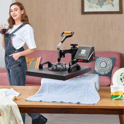 Steel Multifunctional Heat Press Machine,360° Swing Away Digital Heat Transfer Multifunction Heat Transfer Sublimation Combo