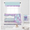 Bacati - Paisley Isabella Purple Lilac Aqua 6 pc Crib Bedding Set with Long Rail Guard Cover - 3 of 4