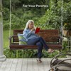 Karl Home | 5ft 3-Personn Tan Outdoor Fir Wood Hanging Porch Swing - 4 of 4