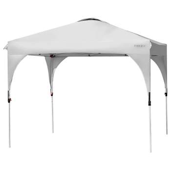 Tangkula Pop-up Canopy Tent 10’ x 10’ Height Adjustable Commercial Instant Canopy w/ Portable Roller Bag Blue/ White/ Grey