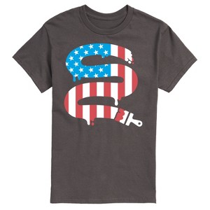 Men's - Instant Message - Paintbrush Painting American Flag Short Sleeve Graphic T-Shirt - 1 of 4
