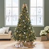 GDFStudio Eleanor 7.5 Foot Cashmere Pine and Mixed Needles Pre Lit LED Hinged Artificial Christmas Tree, Clear Lights - 2 of 4