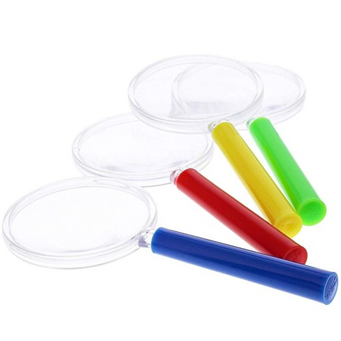 5 Colors 25 Pcs Plastic Kids Magnifying Glass Mini Magnifying Glass Prop Toy with Storage Bagfor Party Favors