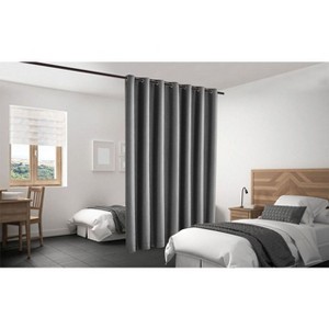Legacy Decor Blackout Room Divider Panel Privacy Partition Heavyweight Premium Fabric Thermal Insulated Grommet Top - 1 of 4