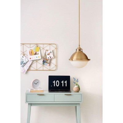 Satin Brass Etched Opal Glass 2-Light Elegant Pendant