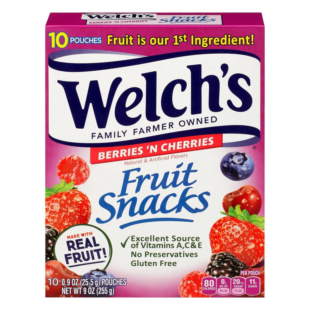 UPC 034856028826 product image for Welch's Fruit Snacks Berries 'n Cherries - 10ct/9oz | upcitemdb.com