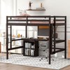 NicBex Full Size Bunk Bed with Desk Loft Bed Pine Frame Bed Frame with Writing Board, Lockers, Guardrails and Ladder, No Box Spring Required - 2 of 4
