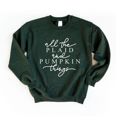 Simply Sage Market Women's Graphic Sweatshirt All The Plaid and Pumpkin Things