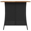 vidaXL 5-Piece Patio Dining Set - Poly Rattan Furniture with Cushions and Acacia Wood Table - Black/Cream White - 3 of 4