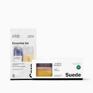 Jason Markk Essential Kit Shoe Cleaner & Suede Cleaner Kit 4-Piece Set Deep Cleaning Solution Two Brush & Stain Eraser - 1 of 4