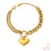 Gold Titanium Steel Heart - Pendant Classic Women's Bracelet - 3 of 4