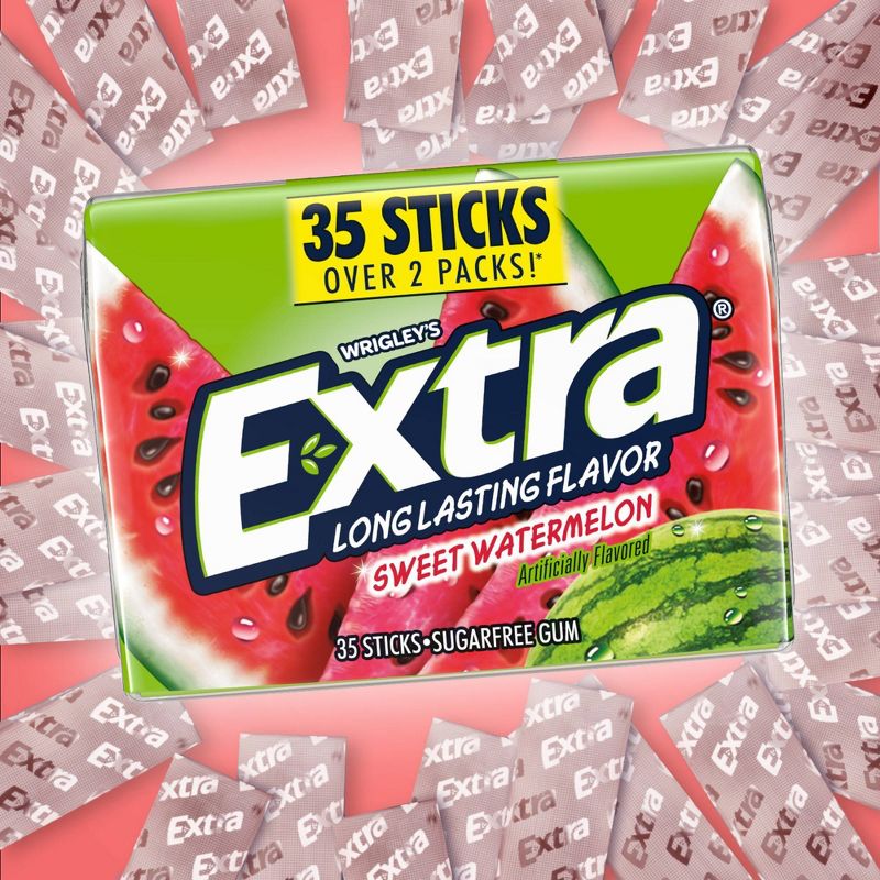 Extra Sweet Watermelon Sugar Free Chewing Gum Pack - 35ct, 3 of 10