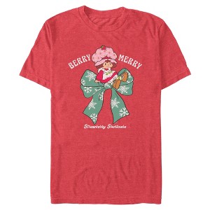 Mens Strawberry Shortcake Berry Merry Green Bow T Shirt - 1 of 4