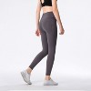 BABYYER Women's Everyday, High-Rise Pocketed Crossover Leggings, Soft Athletic Casual Yoga Pants - 2 of 4