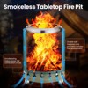 R.W.FLAME Tabletop Fire Pit with Stand, Stainless Steel Table Top Stove, Low Smoke Mini Round Fire Pit Bowl Smokeless Firepit Outdoor - 2 of 4