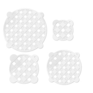 Talisman Designs Multi-Use Baking Stencils, Plaid Design, Set of 4 sizes, 3.5 inch, 5 inch, 8 inch, & 10 inch, White - 1 of 3