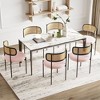 Okak Set of 2/4 Upholstered Rattan Back Round Dining Chair with Metal Legs,Armless Accent Dining Chairs for Dining Room,Kitchen - 3 of 4