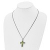 Black Bow Jewelry Men's Stainless Steel Printed Green Camo Cross Necklace, 22 inch - 3 of 4