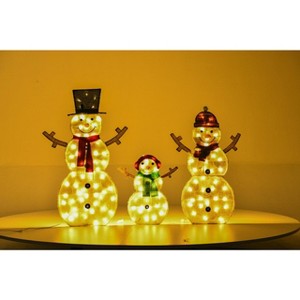 Wovenbyrd Holiday Time Set of 3 Light-Up Snow Family Christmas Decoration, - 1 of 1