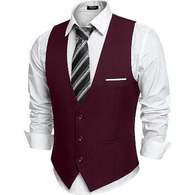 COOFANDY Men's Suit Vest Slim Fit Formal Dress Waistcoat