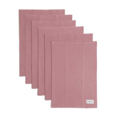 Image of Burp Cloths 100% Cotton Washcloths for Boys and Girls by Comfy Cubs - Mauve, Pack of 6
