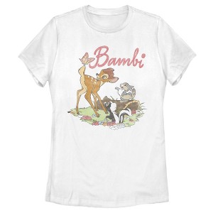 Women's Bambi Flower, Thumper and a Butterfly T-Shirt - 1 of 4