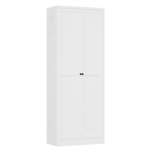 Dexmalle 72" Freestanding White Metal Kitchen Pantry Cabinet with Adjustable Shelves - 1 of 4