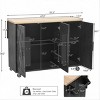 51 Inch Kitchen Island with Drop Leaf,Farmhouse Kitchen Island on Wheels with Internal Storage Rack-Maison Boucle - 4 of 4
