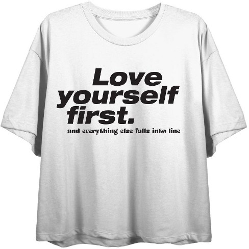 "Love Yourself First" Women's Crew Neck Short Sleeve Top - image 1 of 3