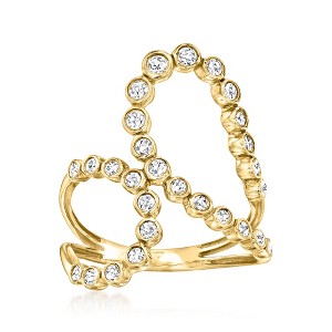 Ross-Simons 0.50 ct. t.w. Bezel-Set Diamond Double-Loop Ring in 14kt Yellow Gold - 1 of 4