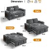 Dyonery 3-in-1 Sleeper Loveseat with Reclining & Storage, 65" Convertible Sofa Bed, USB Ports & Side Table, Grey Chenille - 2 of 4