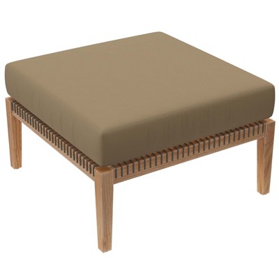 Modway Clearwater Patio Ottoman - Outdoor Teak Wood Ottoman with Slatted Top and Weather-Resistant Construction
