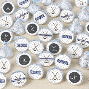 Big Dot of Happiness Shoots & Scores! - Hockey - Baby Shower or Birthday Party Small Round Candy Stickers - Party Favor Labels - 324 Count - 1 of 4
