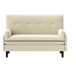 TiramisuBest Grey 2-Seater Sofa Sleeper with Recline Function, Modern Fabric Loveseat Convertible Couch Bed, Sofa for Living & Apartment - 1 of 4