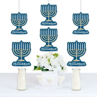 Big Dot of Happiness Happy Hanukkah - Menorah Decorations DIY Chanukah Party Essentials - Set of 20