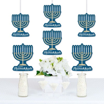 Big Dot of Happiness Happy Hanukkah - Menorah Decorations DIY Chanukah Party Essentials - Set of 20