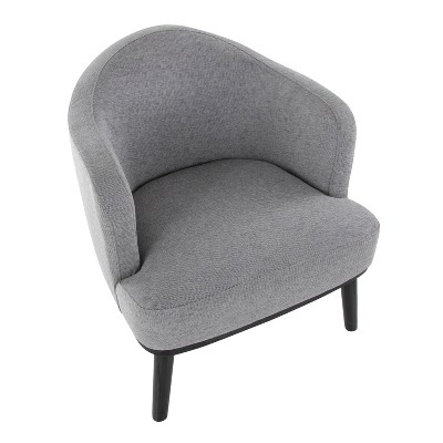 Gray Mid-Century Modern Wood Accent Chair