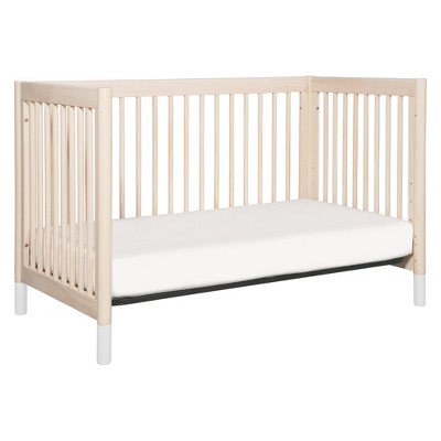 Washed Natural and White Pine 4-in-1 Convertible Toddler Crib