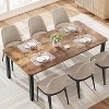 78" Industrial Dining Table - Kitchen Table for 6-8, Wood Rectangular Table for Dining Room - 4 of 4