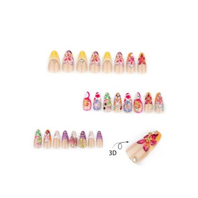 LOVELAY CREATIONS 24 Pieces Flower Press-On Nails